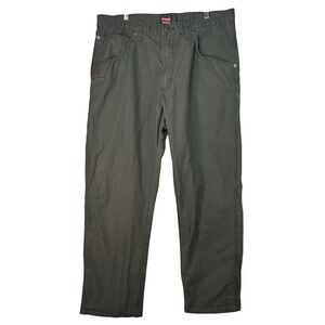Wrangler Workwear Mens 36x30 Green Ripstop Carpenter Utility Pants HEMMED